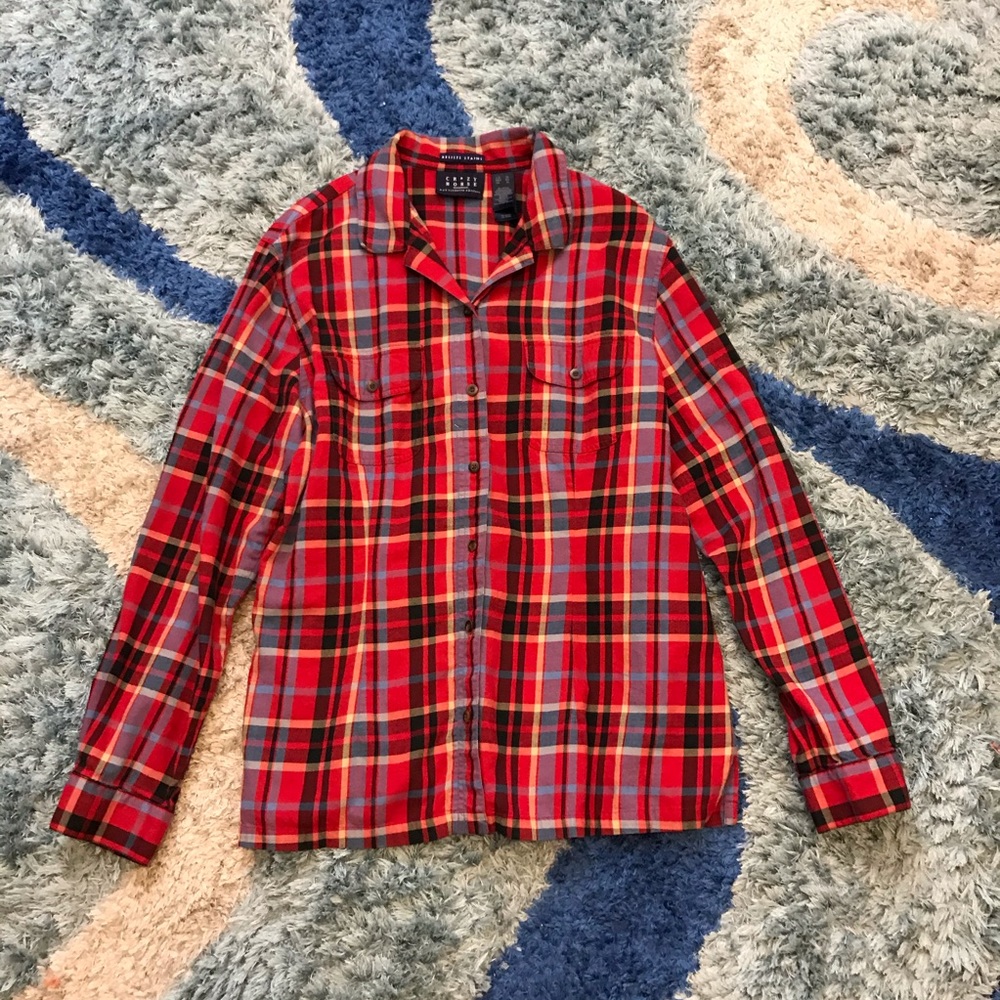 CRaZY Horse by Liz Claiborne red flannel top